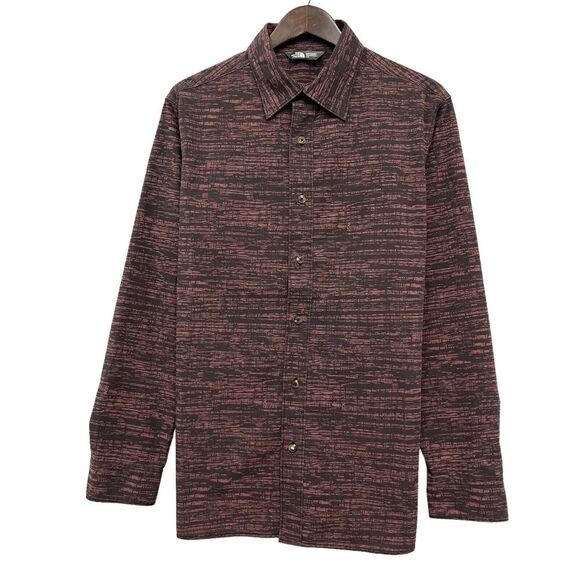 The North Face Men's Button Front Shirt Outdoor Hiking Eggplant Geometric L euc - Picture 2 of 7